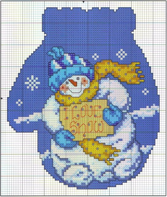 вышивка снеговик к новому году украшаем дом своими руками